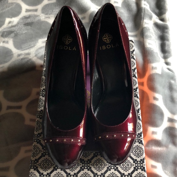 Isola Ravello Crimson Patent Leather Pump Size 7 - Picture 6 of 11